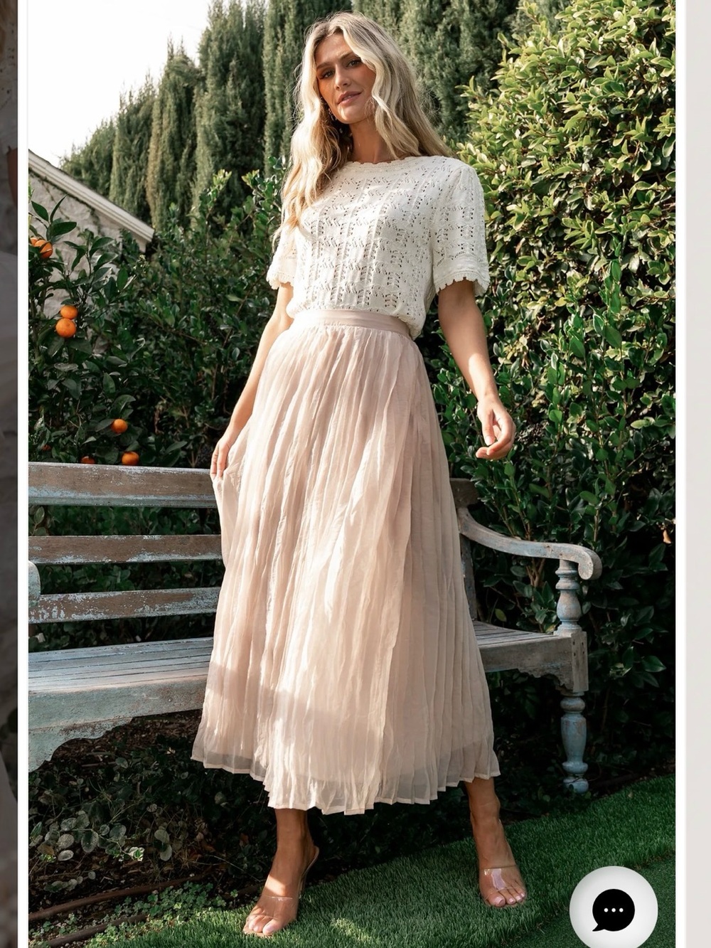 Baltic Born Blush Pleated Midi Skirt